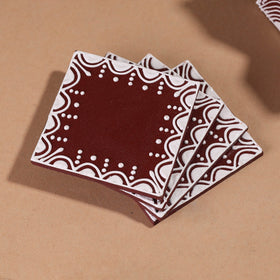  Mandana Art Handpainted Paper Mache Coasters 