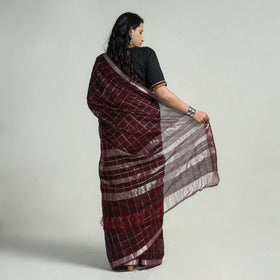 Buy Mangalagiri Handloom Silk Cotton Check Saree with Zari Border Online at iTokri.com