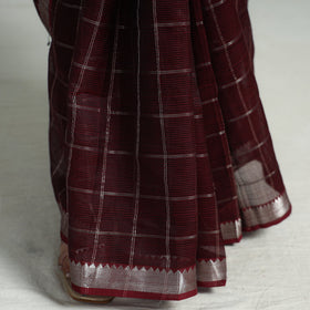 Buy Mangalagiri Handloom Silk Cotton Check Saree with Zari Border Online at iTokri.com