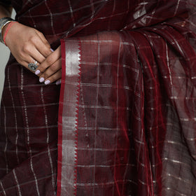 Buy Mangalagiri Handloom Silk Cotton Check Saree with Zari Border Online at iTokri.com