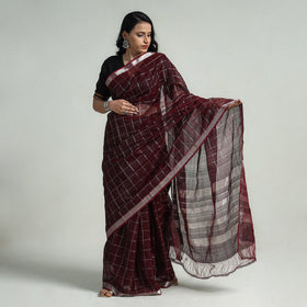 Buy Mangalagiri Handloom Silk Cotton Check Saree with Zari Border Online at iTokri.com