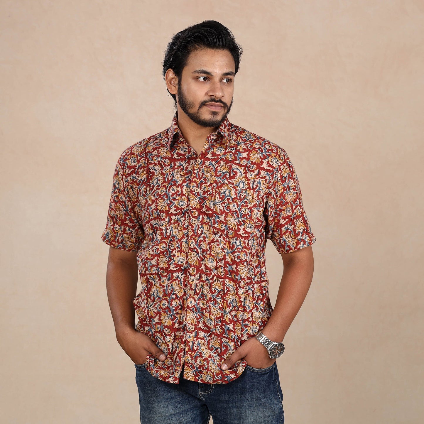 Kalamkari Block Printed Men Shirt