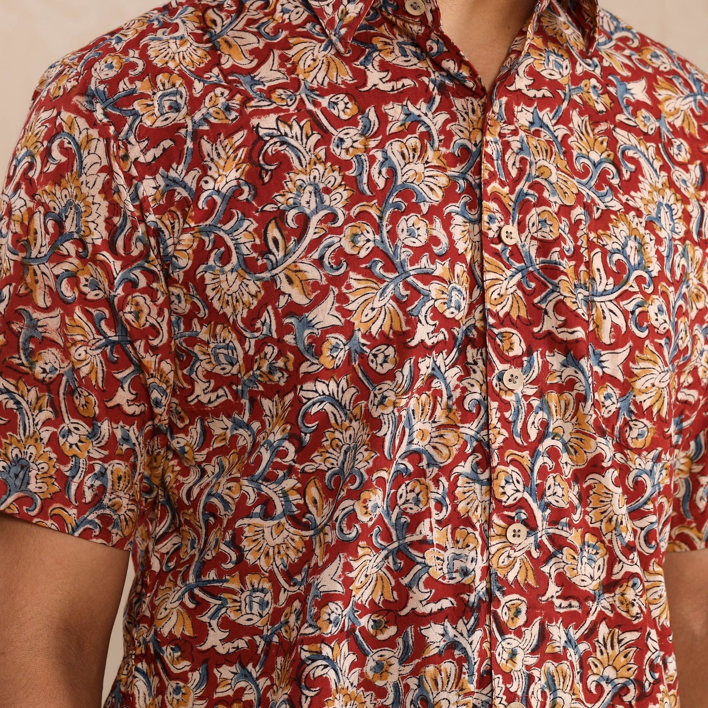 Kalamkari Block Printed Men Shirt