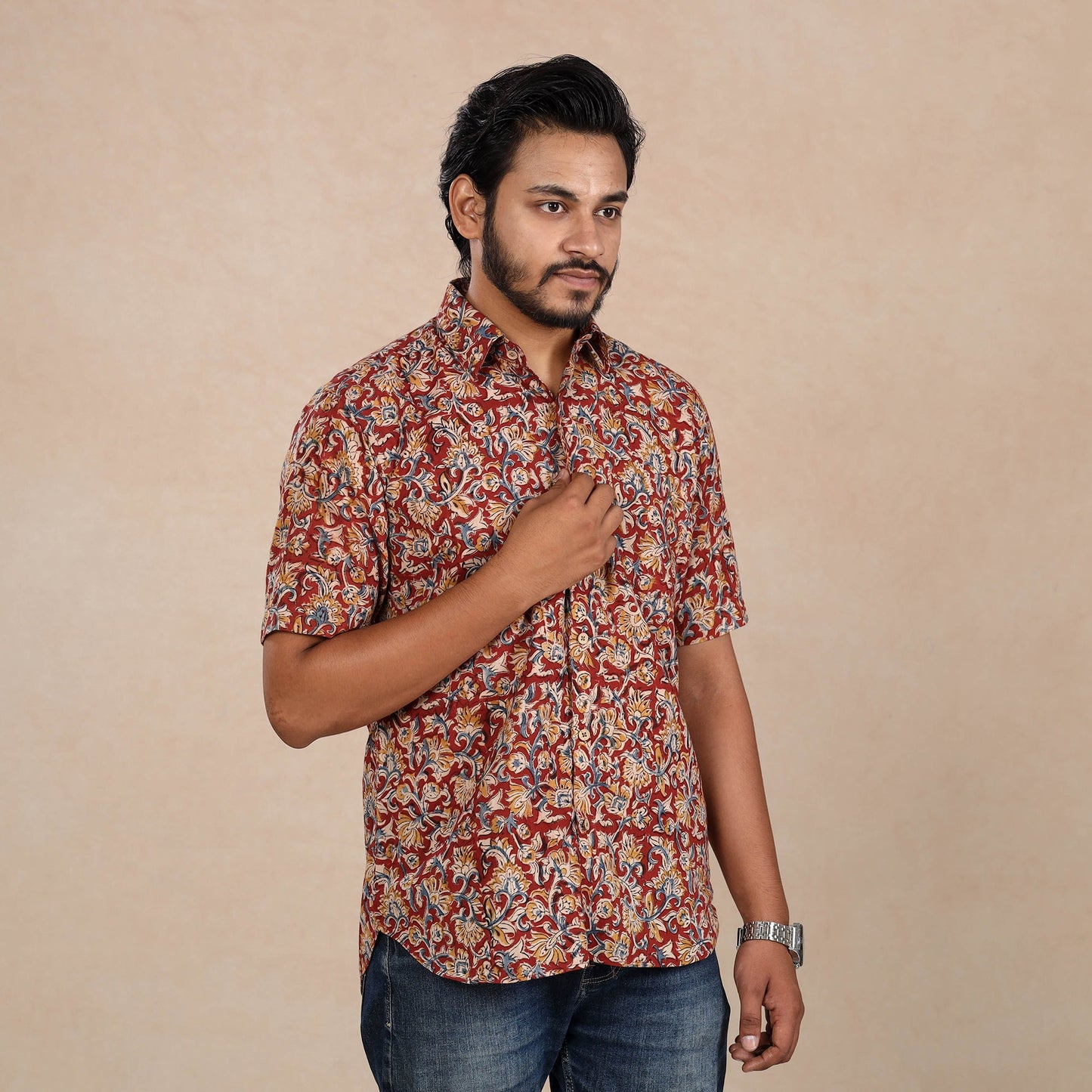Kalamkari Block Printed Men Shirt