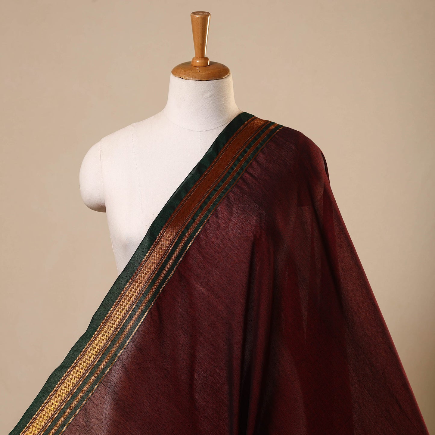  Maroon Mercerised Cotton Dharwad Fabric