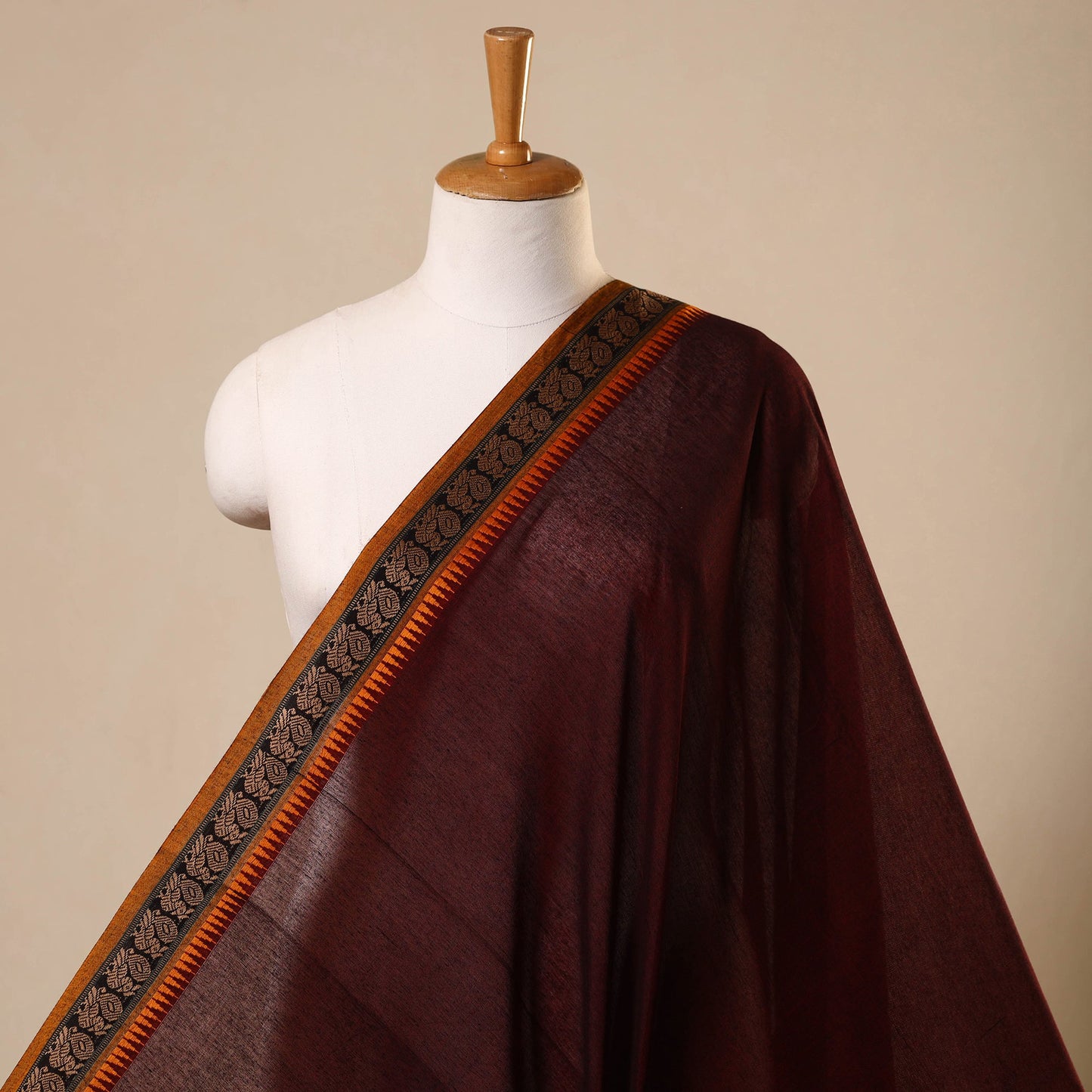  Maroon Mercerised Cotton Dharwad Fabric