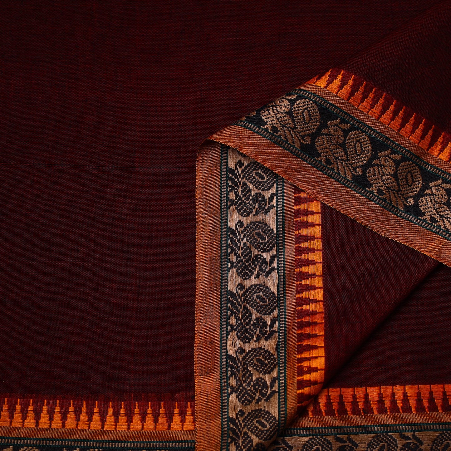  Maroon Mercerised Cotton Dharwad Fabric