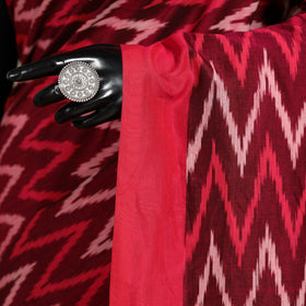 Maroon - mercerised cotton handloom pochampally ikat saree
