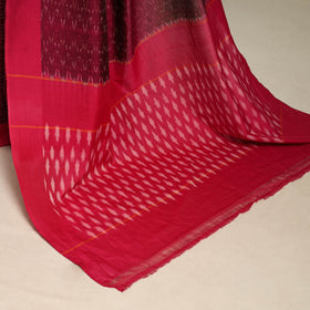 Maroon - mercerised cotton handloom pochampally ikat saree