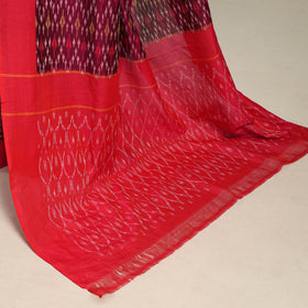 Maroon - mercerised cotton handloom pochampally ikat saree