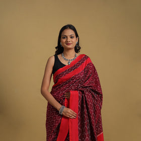 Mercerised Cotton Handloom Pochampally Ikat Saree