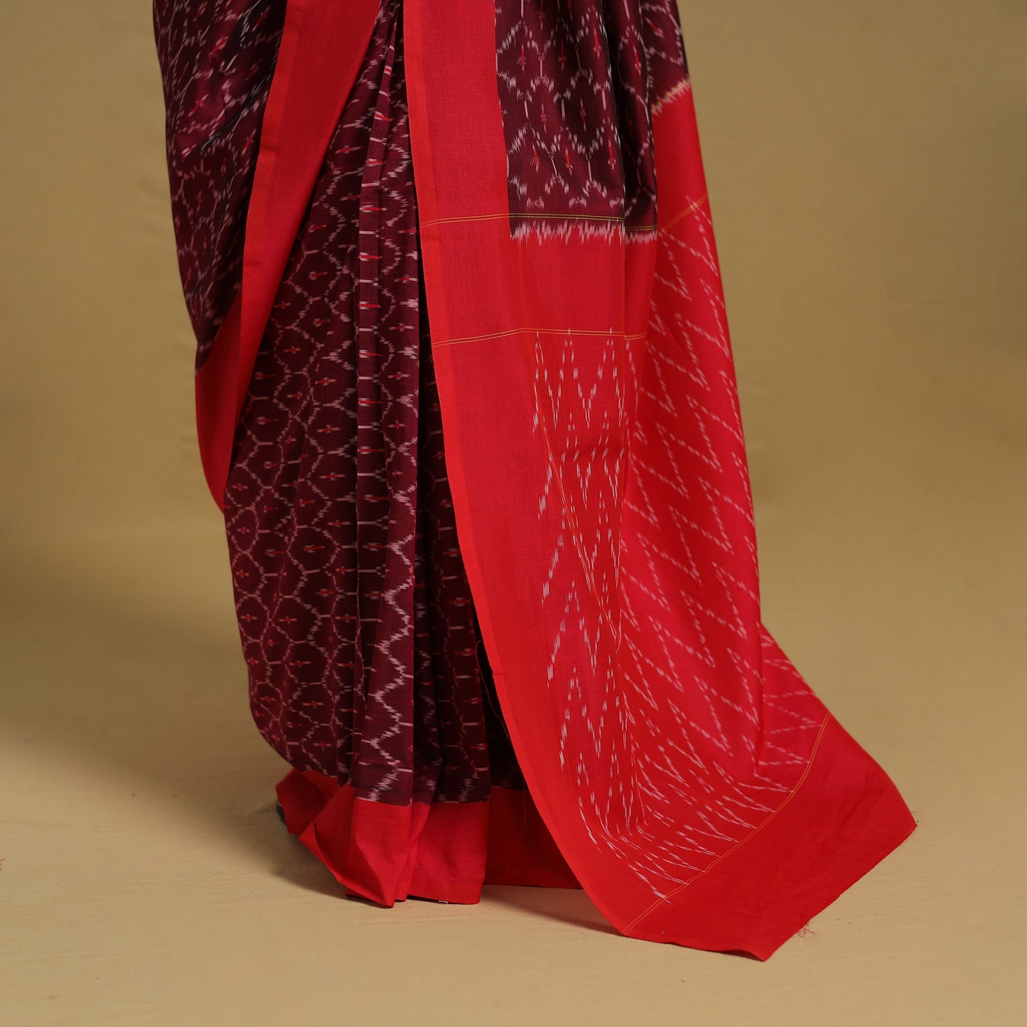 Mercerised Cotton Handloom Pochampally Ikat Saree