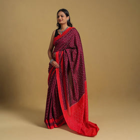 Mercerised Cotton Handloom Pochampally Ikat Saree