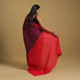 Mercerised Cotton Handloom Pochampally Ikat Saree