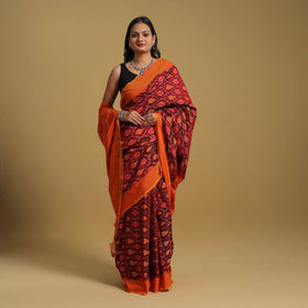 Mercerised Cotton Handloom Pochampally Ikat Saree