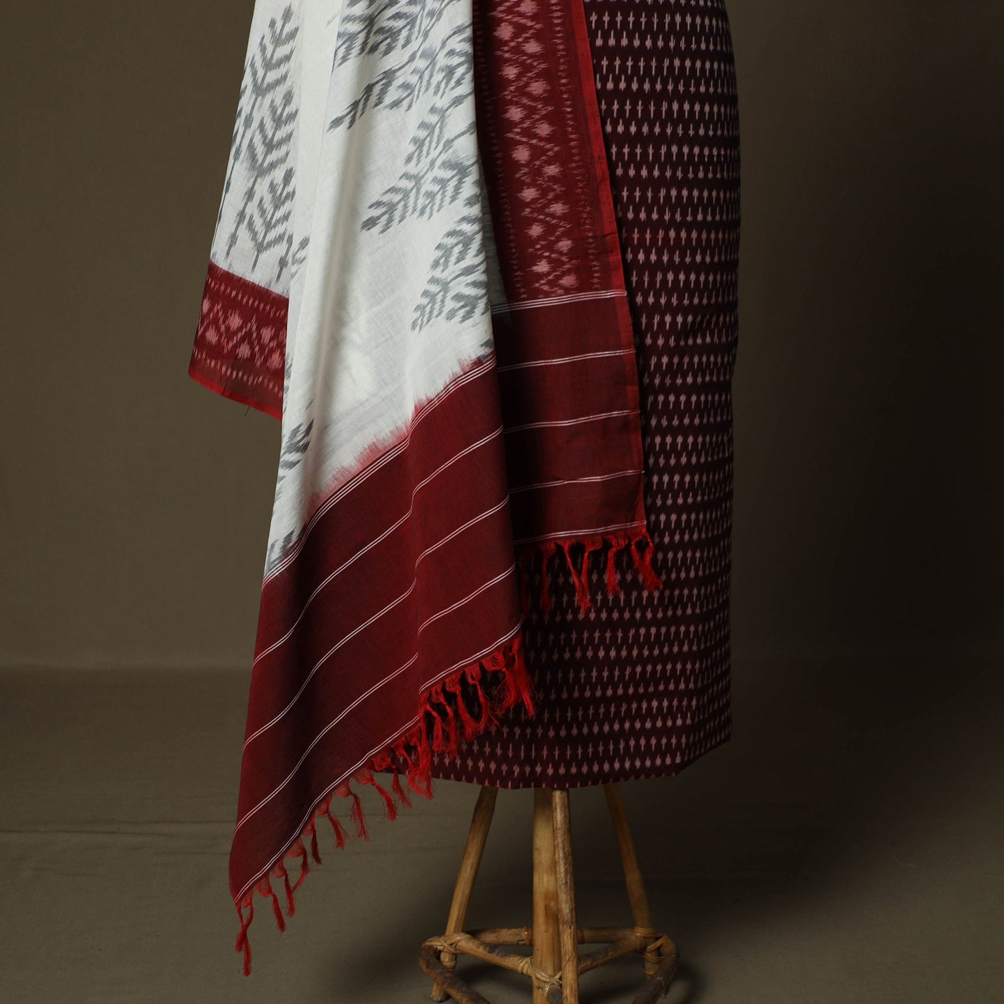 Handloom mercerised cotton pochampally ikat 2pc unstitched