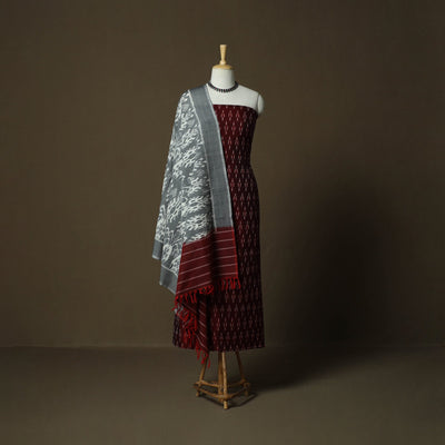 Handloom mercerised cotton pochampally ikat 2pc unstitched