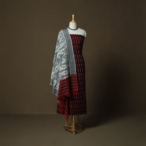 Handloom mercerised cotton pochampally ikat 2pc unstitched