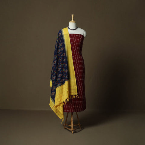 Handloom mercerised cotton pochampally ikat 2pc unstitched