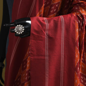 Maroon - mercerised cotton pochampally ikat dupatta 11