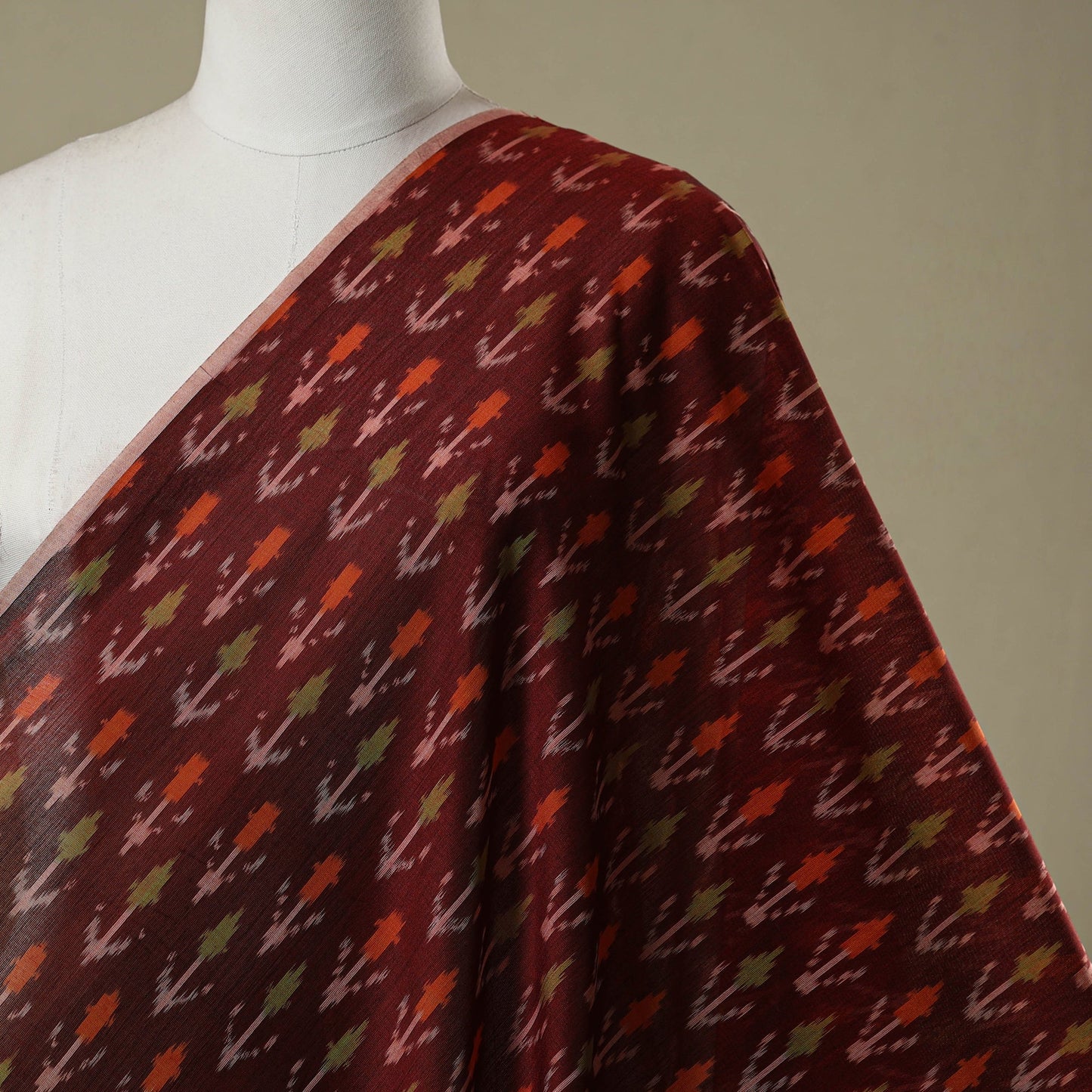 Mercerised cotton pochampally ikat fabric 16 - handcrafted