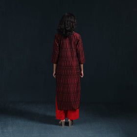 Mercerised cotton straight pochampally ikat kurta for women