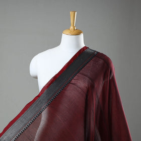  Maroon Mercerised Cotton Zari Border Dharwad Fabric