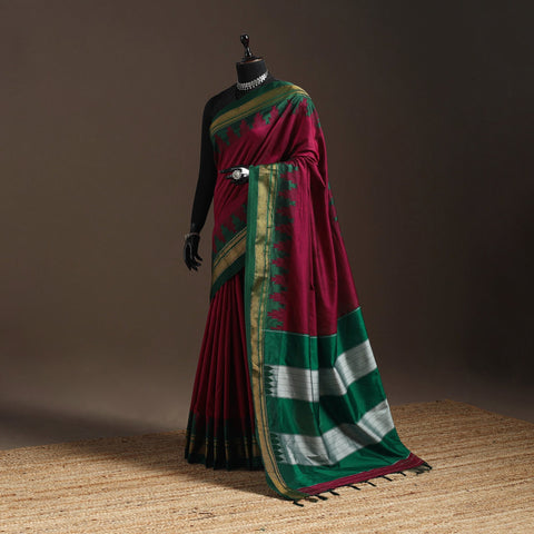 Mercerized cotton ilkal saree with chikki paras border 09