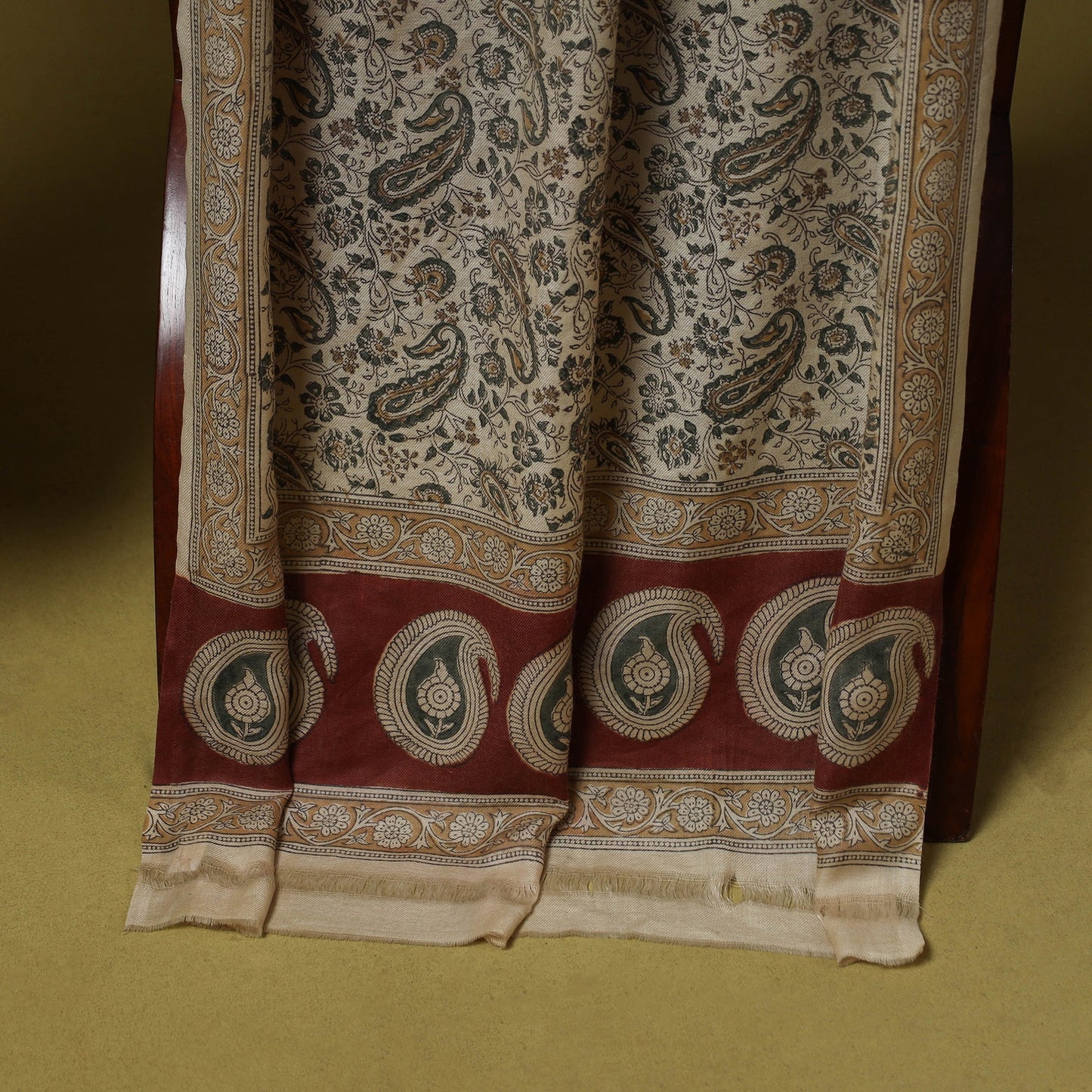 Merino wool pedana kalamkari 3pc unstitched dress material