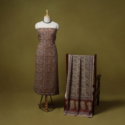 Merino wool pedana kalamkari 3pc unstitched dress material