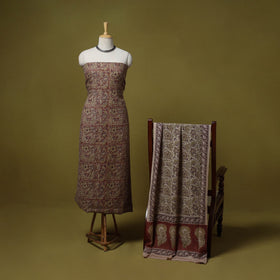 Merino wool pedana kalamkari 3pc unstitched dress material