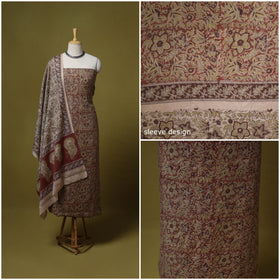 Merino wool pedana kalamkari 3pc unstitched dress material