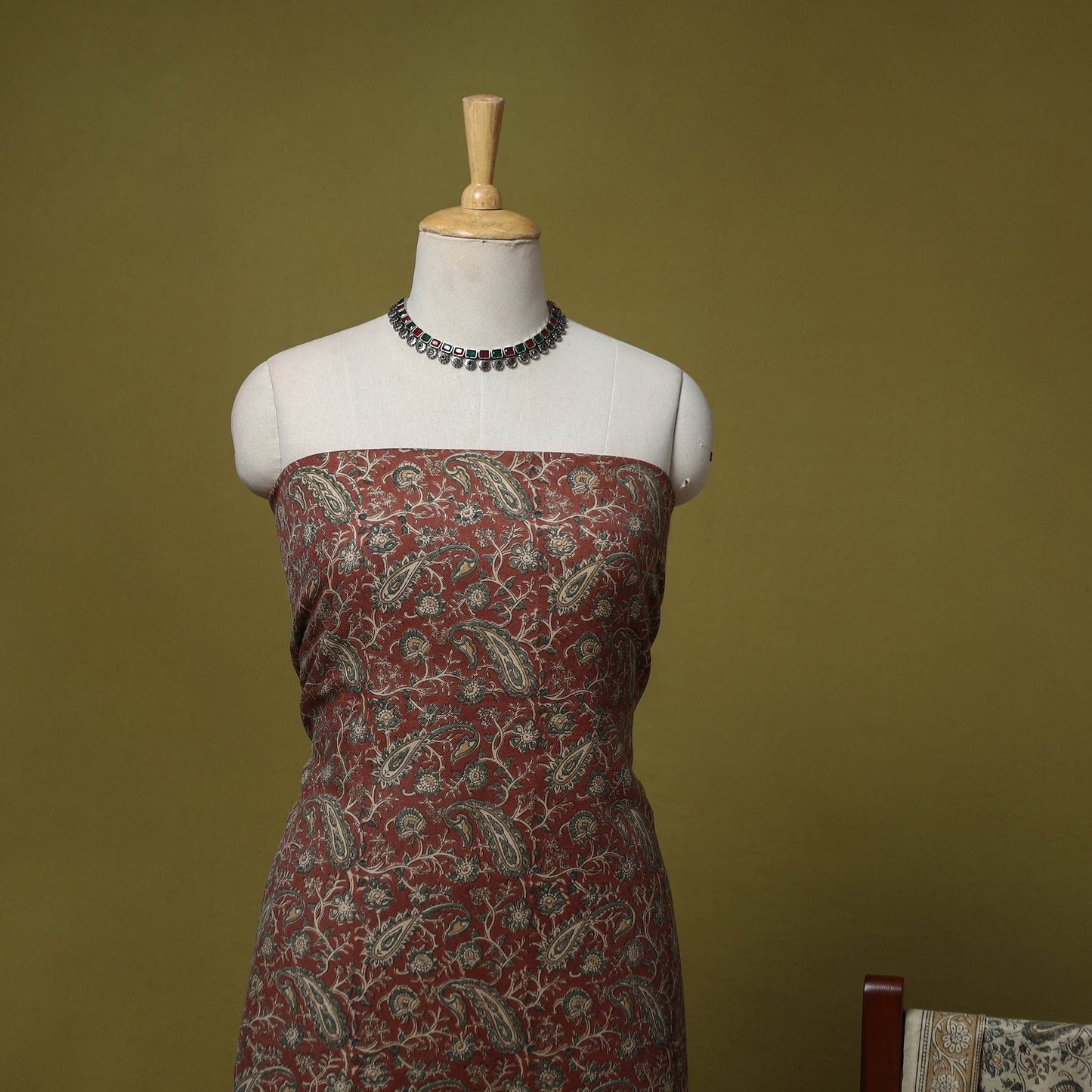 Merino wool pedana kalamkari 3pc unstitched dress material