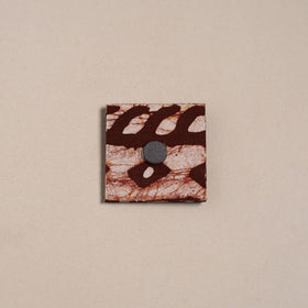 Mirror work handmade fabart jute magnet 01 - handcrafted