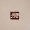 Maroon - mirror work handmade fabart jute magnet 03