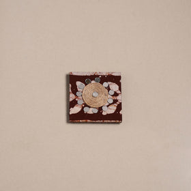 Maroon - mirror work handmade fabart jute magnet 03