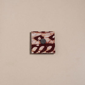 Maroon - mirror work handmade fabart jute magnet 07