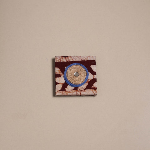 Mirror work handmade fabart jute magnet 31 - handcrafted