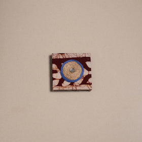 Mirror work handmade fabart jute magnet 31 - handcrafted