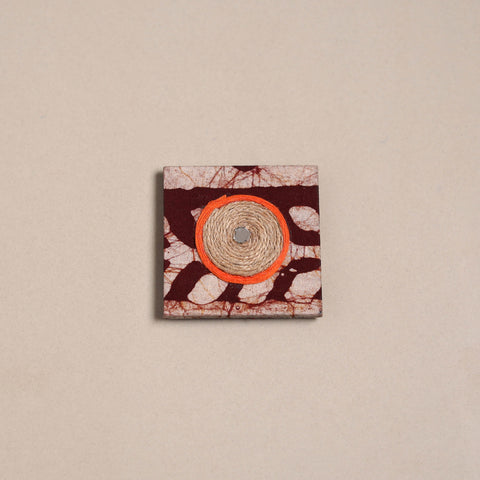 Mirror work handmade fabart jute magnet 38 - handcrafted