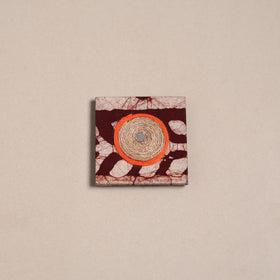 Mirror work handmade fabart jute magnet 38 - handcrafted