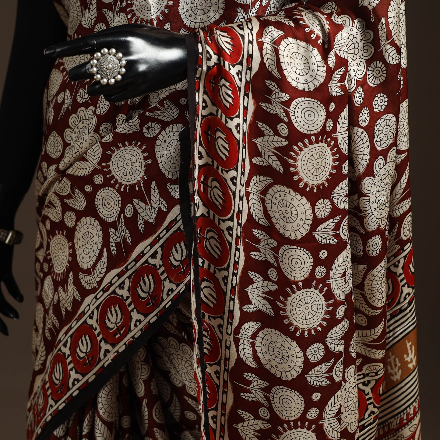 Modal silk hand bagru saree 25 - handcrafted