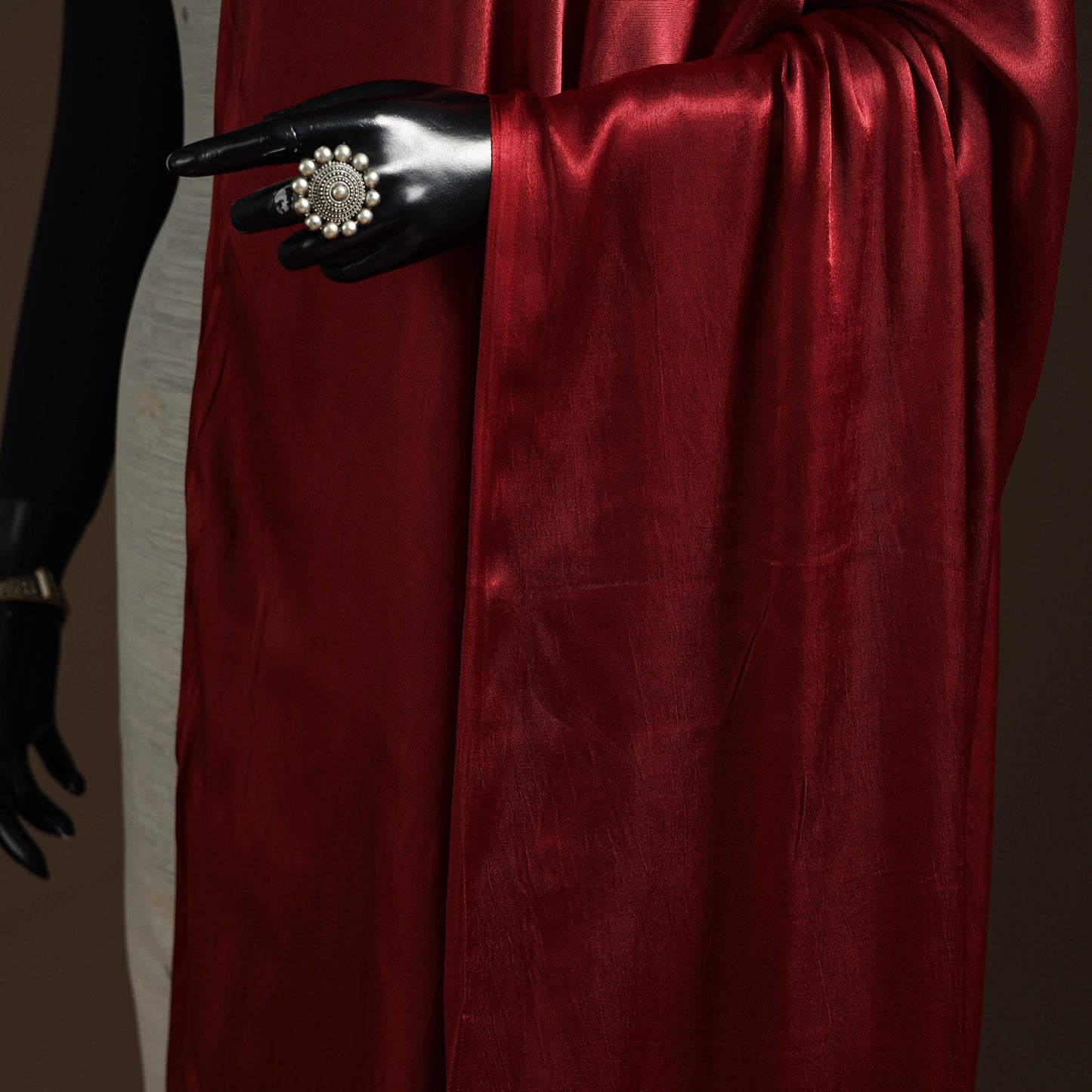 Modal silk natural dyed plain dupatta with lagdi patta 07