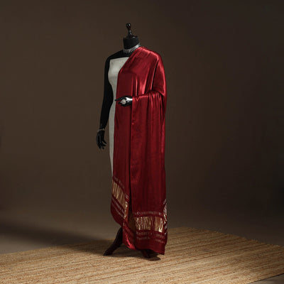 Modal silk natural dyed plain dupatta with lagdi patta 07