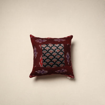 Modal silk patch pochampally ikat cushion cover 02