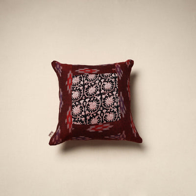 Modal silk patch pochampally ikat cushion cover 12
