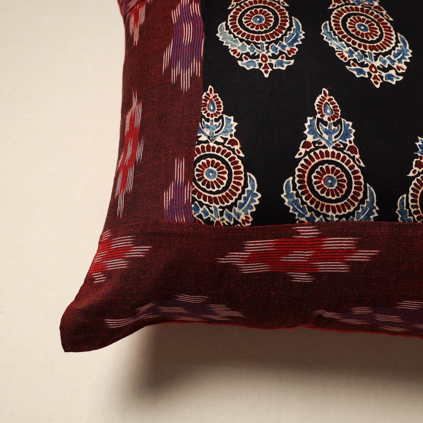 Modal silk patch pochampally ikat cushion cover 20