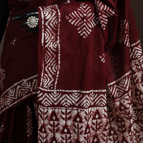 Mul cotton hand batik saree 02 - handcrafted