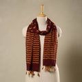 Buy Maroon Mul Cotton Hand Batik Print Stole with Tassels