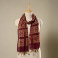 Buy Maroon Mul Cotton Hand Batik Print Stole with Tassels